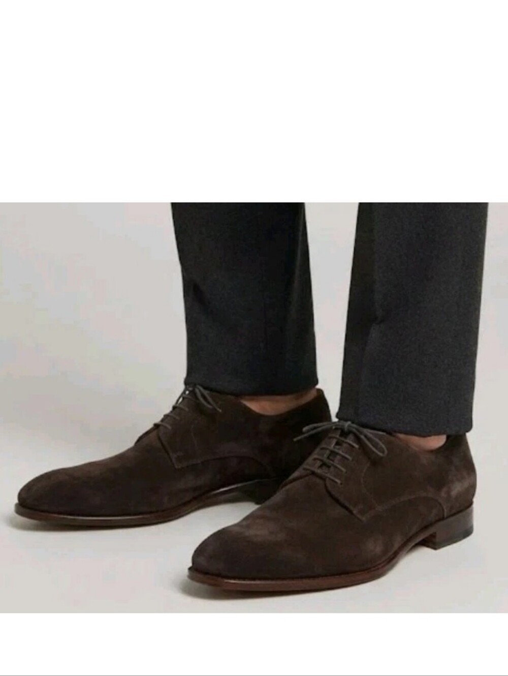 Doucal’s Men’s Brown Suede Derby Dress Shoes Size EU 43 Made in Italy